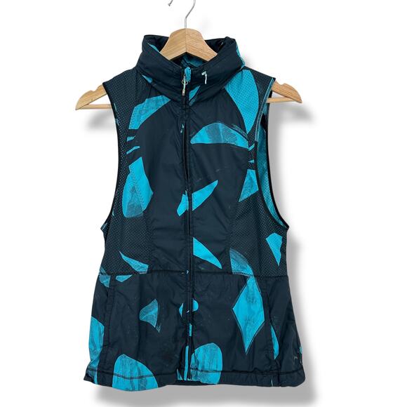 Lululemon Pack-It Vest Womens Size 4 Back Spin Stroke Peacock Blue Black - Picture 1 of 10